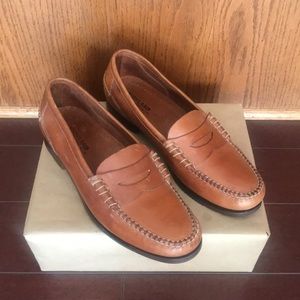 “NEW ARRIVALS” Men’s KIRKLAND Penny Loafer Shoes Brown Leather Moc Toe Slip-On